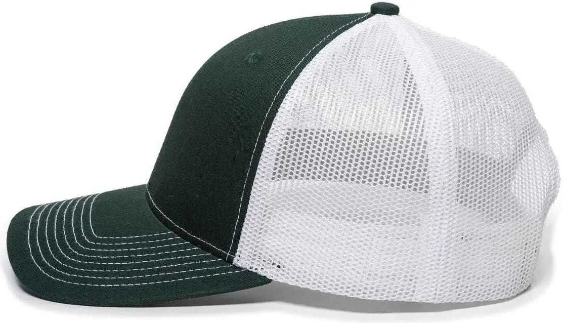 OC Sports OC771 Adjustable Mesh Back Cap - Dark Green White