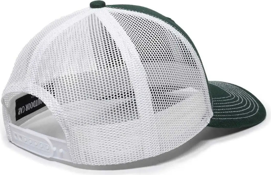 OC Sports OC771 Adjustable Mesh Back Cap - Dark Green White