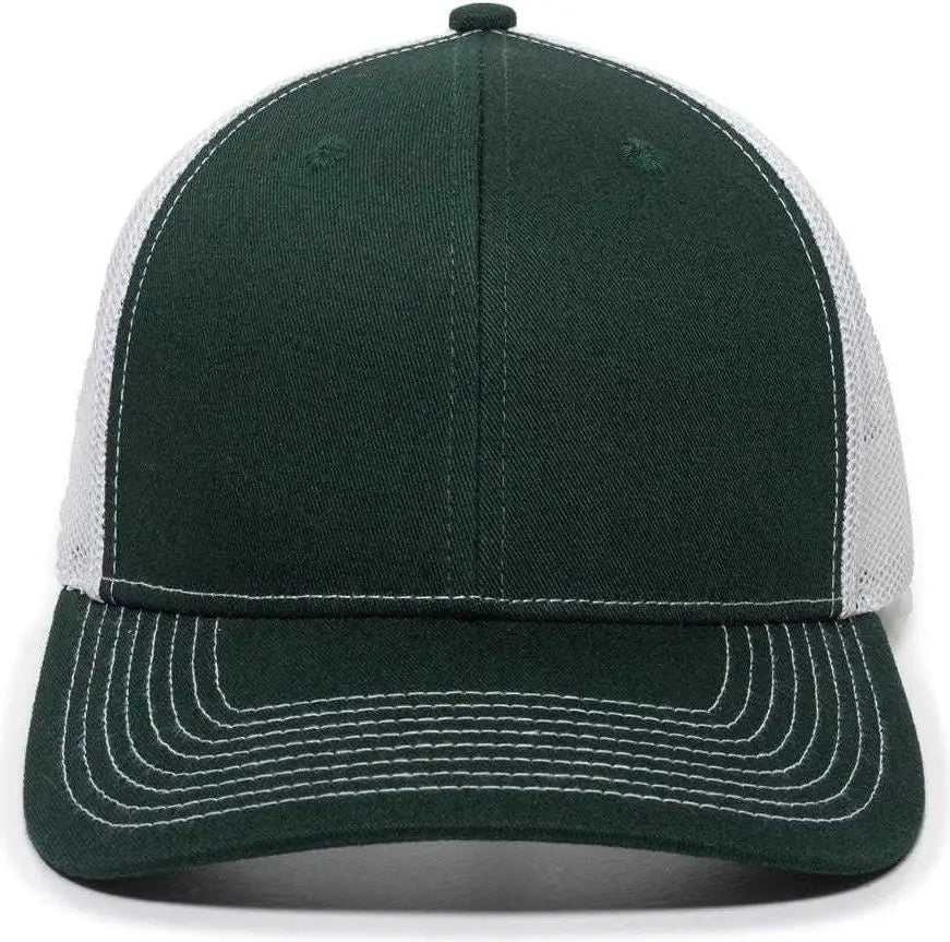 OC Sports OC771 Adjustable Mesh Back Cap - Dark Green White