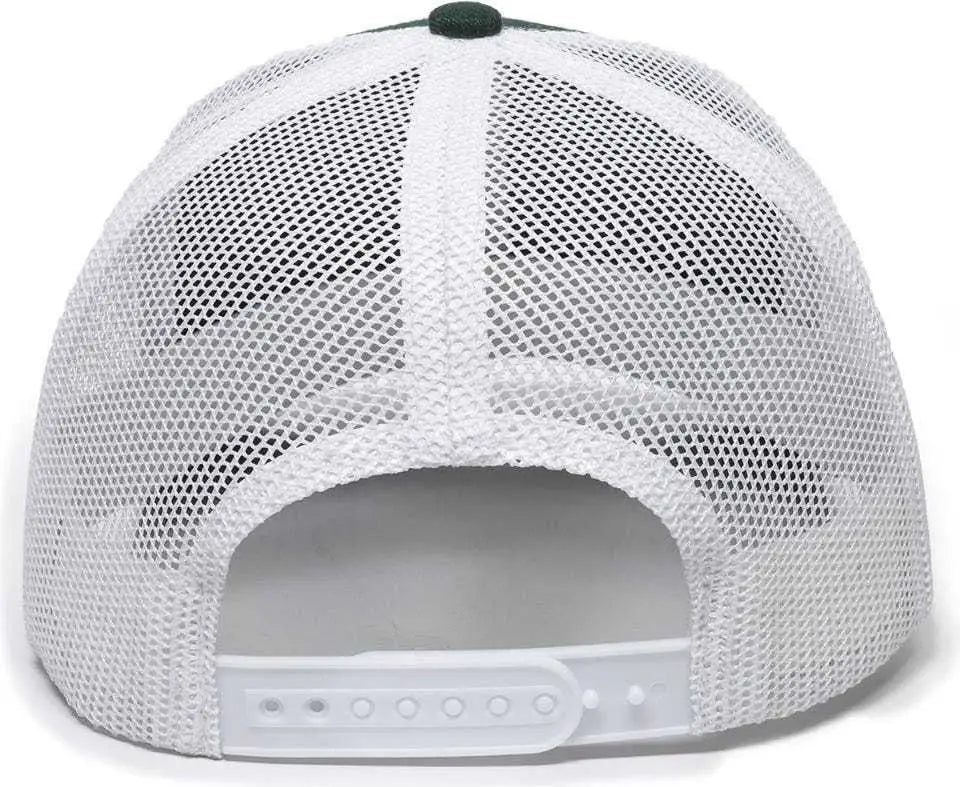 OC Sports OC771 Adjustable Mesh Back Cap - Dark Green White