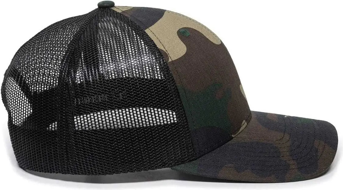 OC Sports OC771 Adjustable Mesh Back Cap - Generic Camo Black - Green Black / 6 7/8’’ - 7 1/2’’