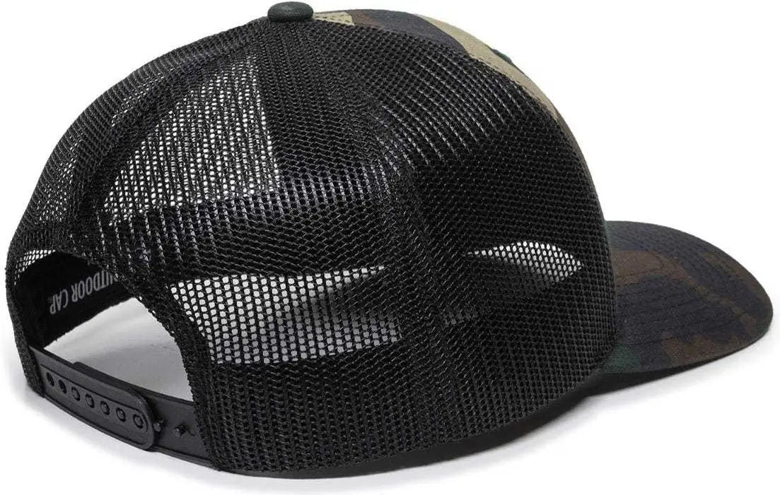 OC Sports OC771 Adjustable Mesh Back Cap - Generic Camo Black - Green Black / 6 7/8’’ - 7 1/2’’