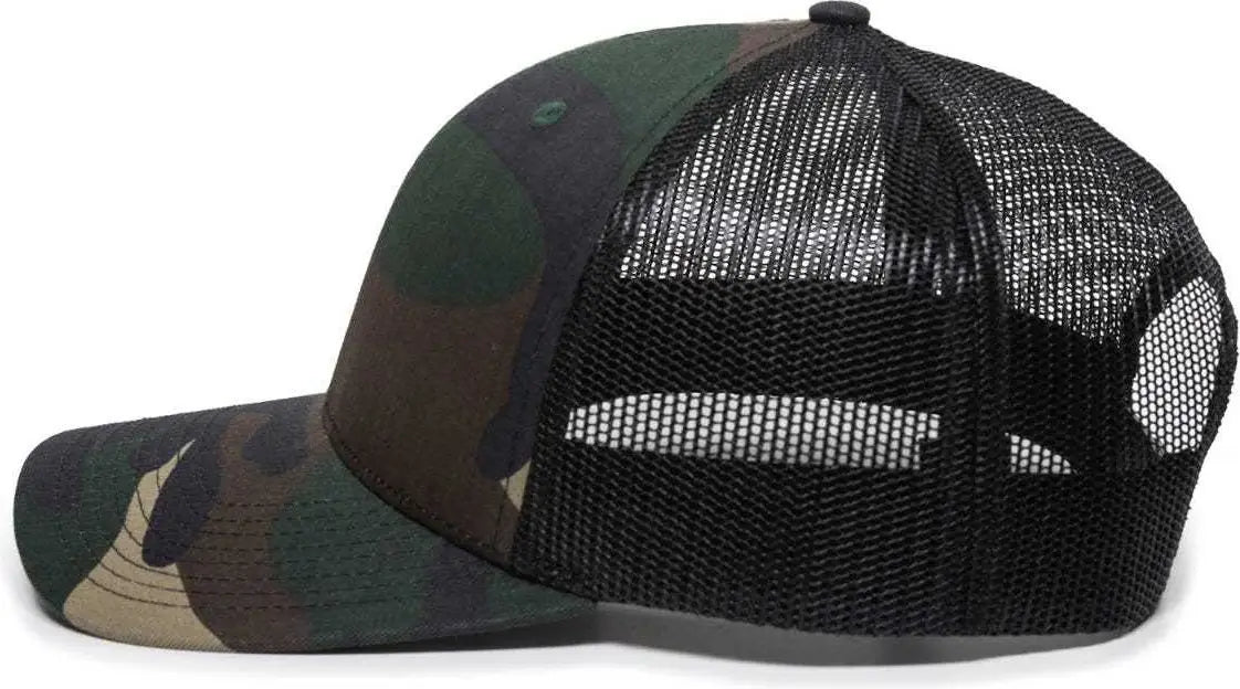 OC Sports OC771 Adjustable Mesh Back Cap - Generic Camo Black - Green Black / 6 7/8’’ - 7 1/2’’