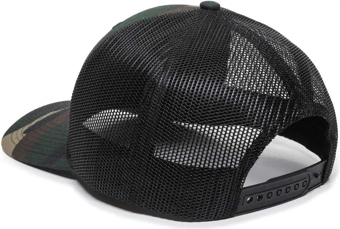 OC Sports OC771 Adjustable Mesh Back Cap - Generic Camo Black - Green Black / 6 7/8’’ - 7 1/2’’