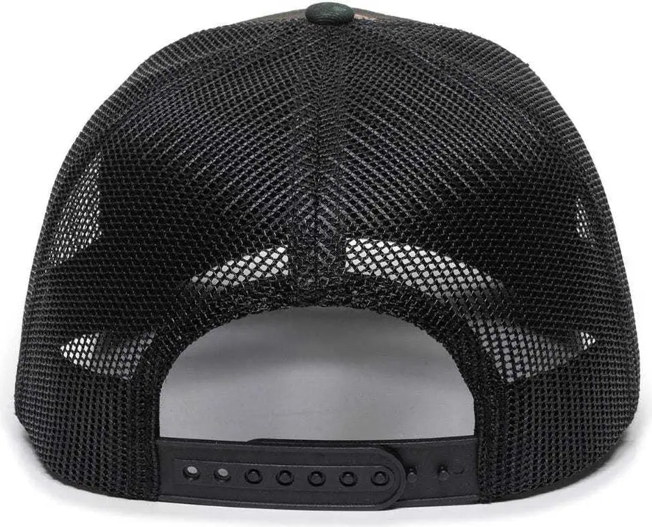 OC Sports OC771 Adjustable Mesh Back Cap - Generic Camo Black - Green Black / 6 7/8’’ - 7 1/2’’