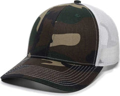 OC Sports OC771 Adjustable Mesh Back Cap - Generic Camo White - Green White / 6 7/8’’ - 7 1/2’’