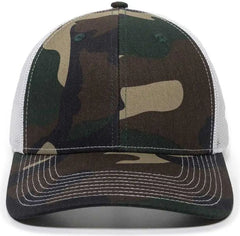OC Sports OC771 Adjustable Mesh Back Cap - Generic Camo White - Green White / 6 7/8’’ - 7 1/2’’