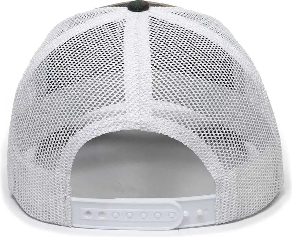 OC Sports OC771 Adjustable Mesh Back Cap - Generic Camo White - Green White / 6 7/8’’ - 7 1/2’’