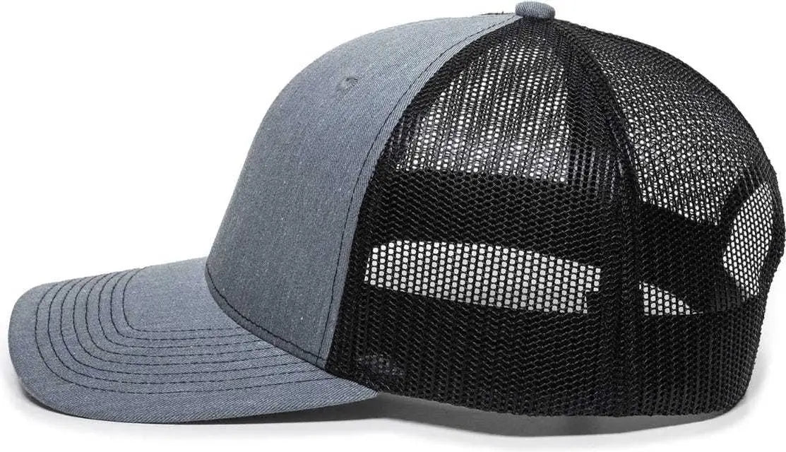 OC Sports OC771 Adjustable Mesh Back Cap - Heathered Gray Black