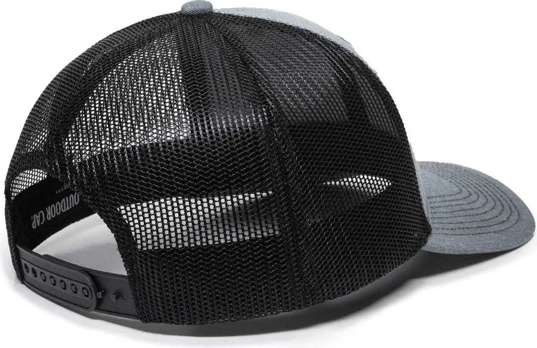 OC Sports OC771 Adjustable Mesh Back Cap - Heathered Gray Black