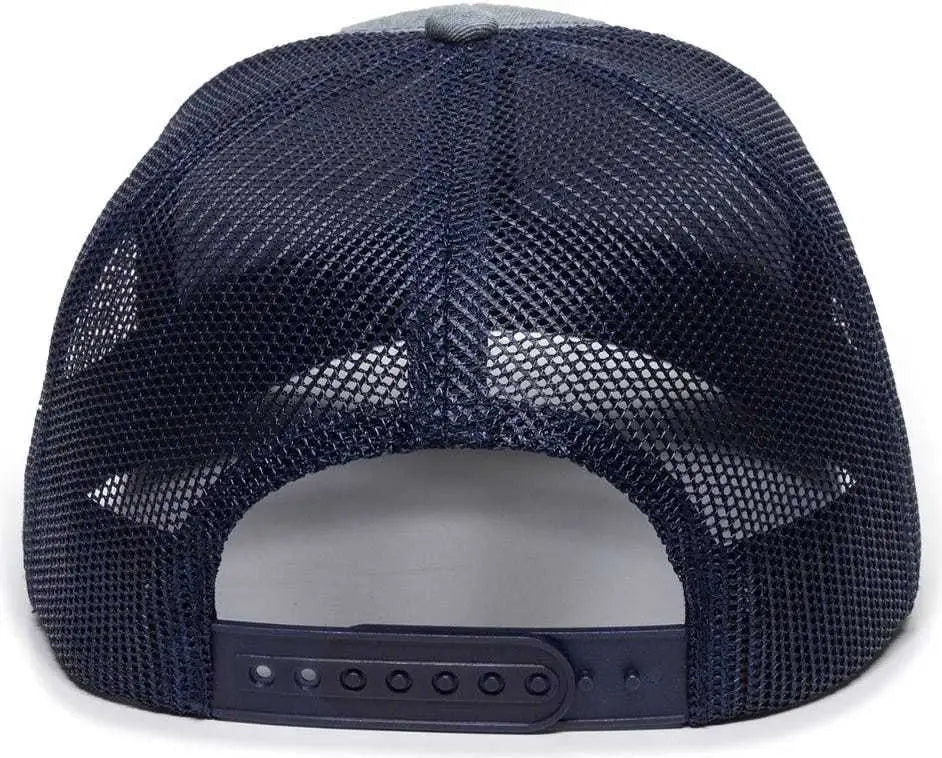 OC Sports OC771 Adjustable Mesh Back Cap - Heathered Gray Navy - Gray Navy / 6 7/8’’ - 7 1/2’’