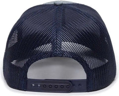 OC Sports OC771 Adjustable Mesh Back Cap - Heathered Gray Navy - Gray Navy / 6 7/8’’ - 7 1/2’’