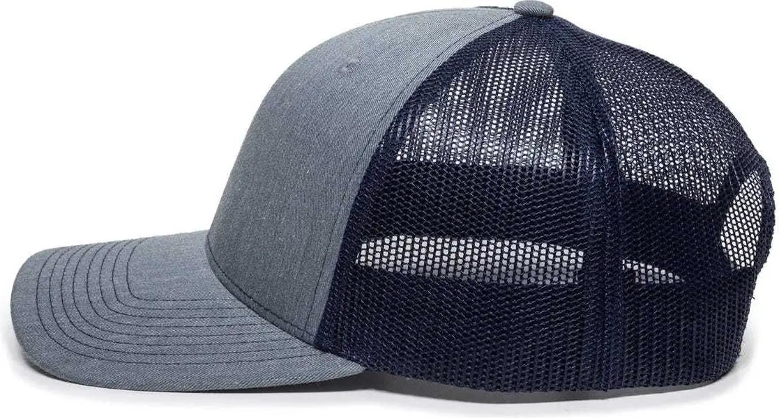 OC Sports OC771 Adjustable Mesh Back Cap - Heathered Gray Navy - Gray Navy / 6 7/8’’ - 7 1/2’’
