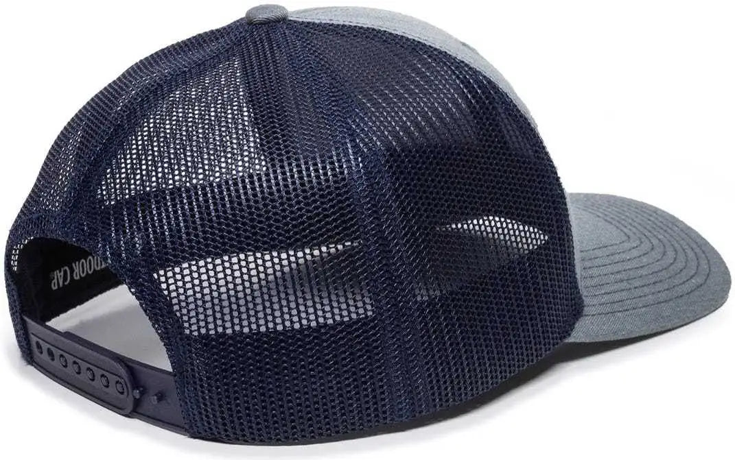 OC Sports OC771 Adjustable Mesh Back Cap - Heathered Gray Navy - Gray Navy / 6 7/8’’ - 7 1/2’’