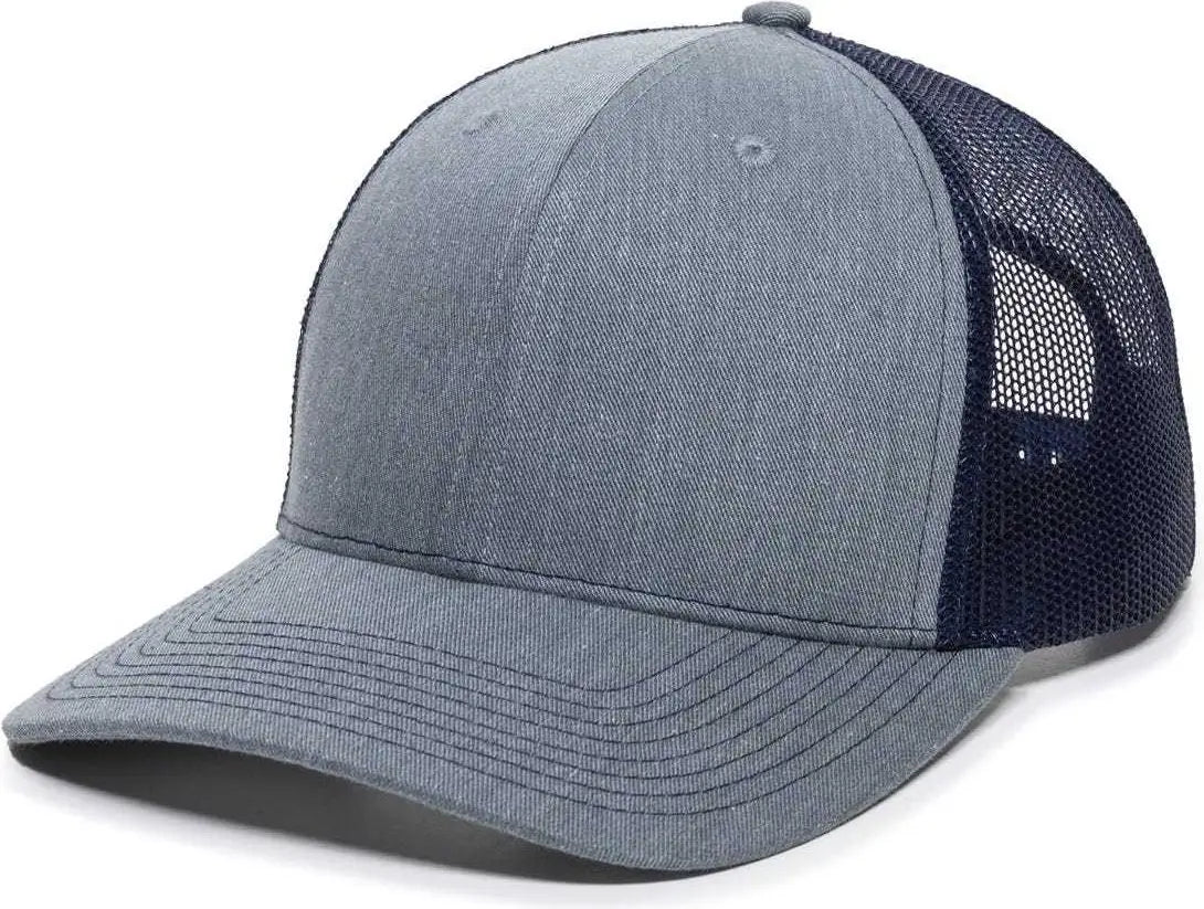 OC Sports OC771 Adjustable Mesh Back Cap - Heathered Gray Navy - Gray Navy / 6 7/8’’ - 7 1/2’’
