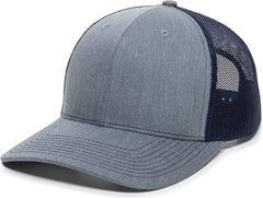 OC Sports OC771 Adjustable Mesh Back Cap - Heathered Gray Navy - Gray Navy / 6 7/8’’ - 7 1/2’’