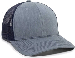 OC Sports OC771 Adjustable Mesh Back Cap - Heathered Gray Navy - Gray Navy / 6 7/8’’ - 7 1/2’’
