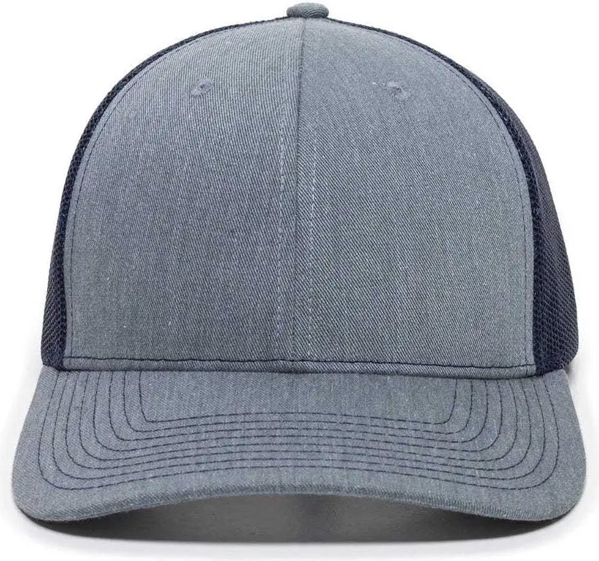 OC Sports OC771 Adjustable Mesh Back Cap - Heathered Gray Navy - Gray Navy / 6 7/8’’ - 7 1/2’’