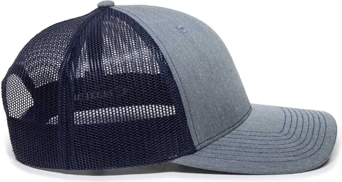 OC Sports OC771 Adjustable Mesh Back Cap - Heathered Gray Navy - Gray Navy / 6 7/8’’ - 7 1/2’’