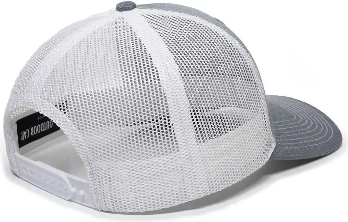 OC Sports OC771 Adjustable Mesh Back Cap - Heathered Gray White