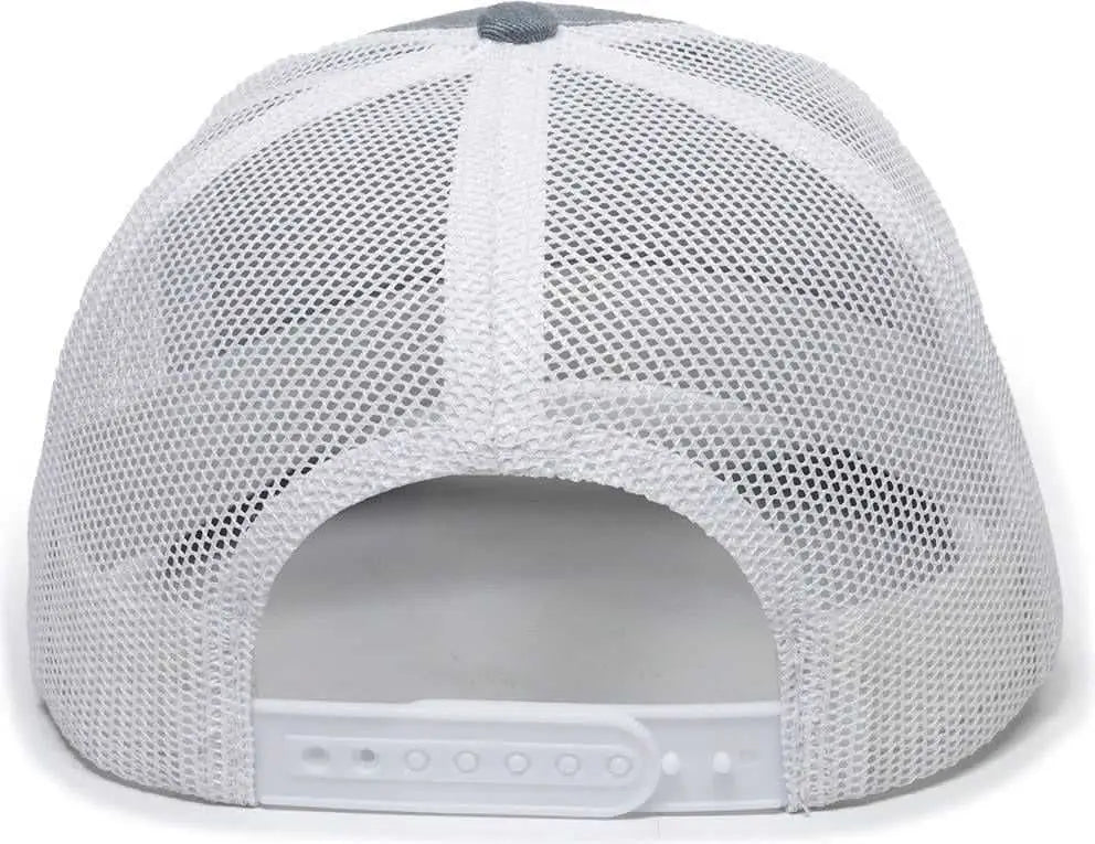OC Sports OC771 Adjustable Mesh Back Cap - Heathered Gray White