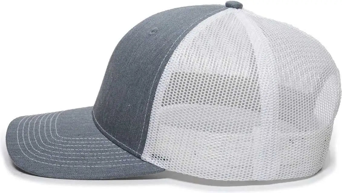 OC Sports OC771 Adjustable Mesh Back Cap - Heathered Gray White