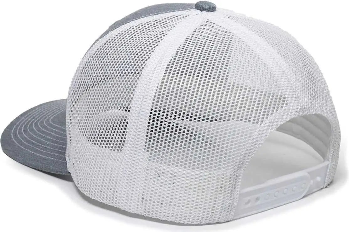 OC Sports OC771 Adjustable Mesh Back Cap - Heathered Gray White