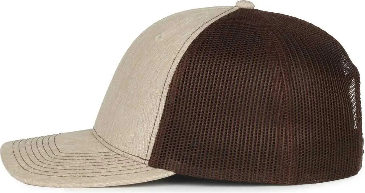 OC Sports OC771 Adjustable Mesh Back Cap - Heathered Stone Brown - Brown / OSFM