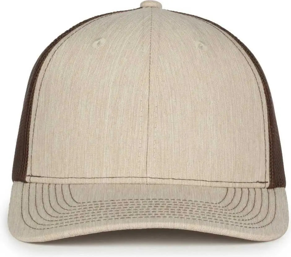 OC Sports OC771 Adjustable Mesh Back Cap - Heathered Stone Brown - Brown / OSFM