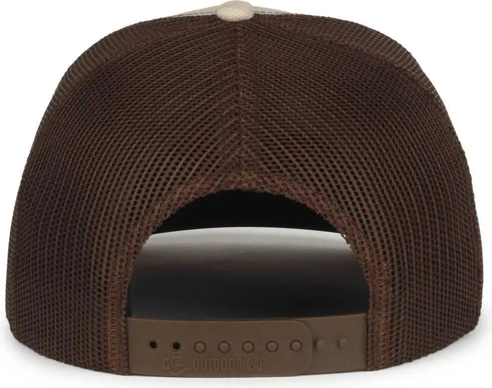 OC Sports OC771 Adjustable Mesh Back Cap - Heathered Stone Brown - Brown / OSFM