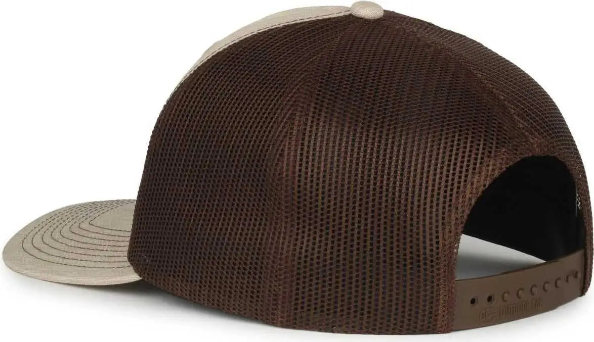 OC Sports OC771 Adjustable Mesh Back Cap - Heathered Stone Brown - Brown / OSFM
