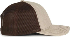 OC Sports OC771 Adjustable Mesh Back Cap - Heathered Stone Brown - Brown / OSFM