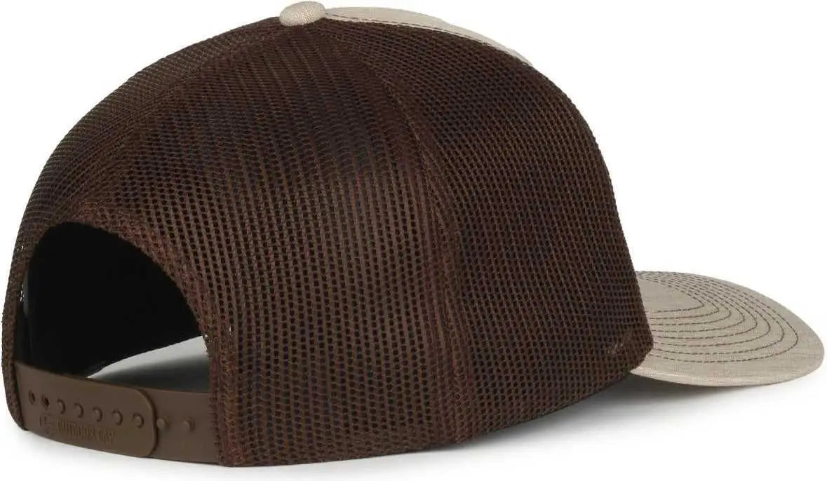 OC Sports OC771 Adjustable Mesh Back Cap - Heathered Stone Brown - Brown / OSFM