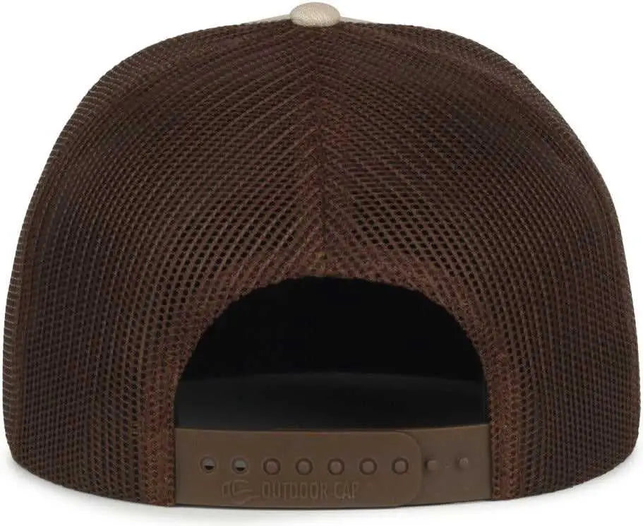 OC Sports OC771 Adjustable Mesh Back Cap - Heathered Stone Brown Ln Ocean Blue - Blue / OSFM