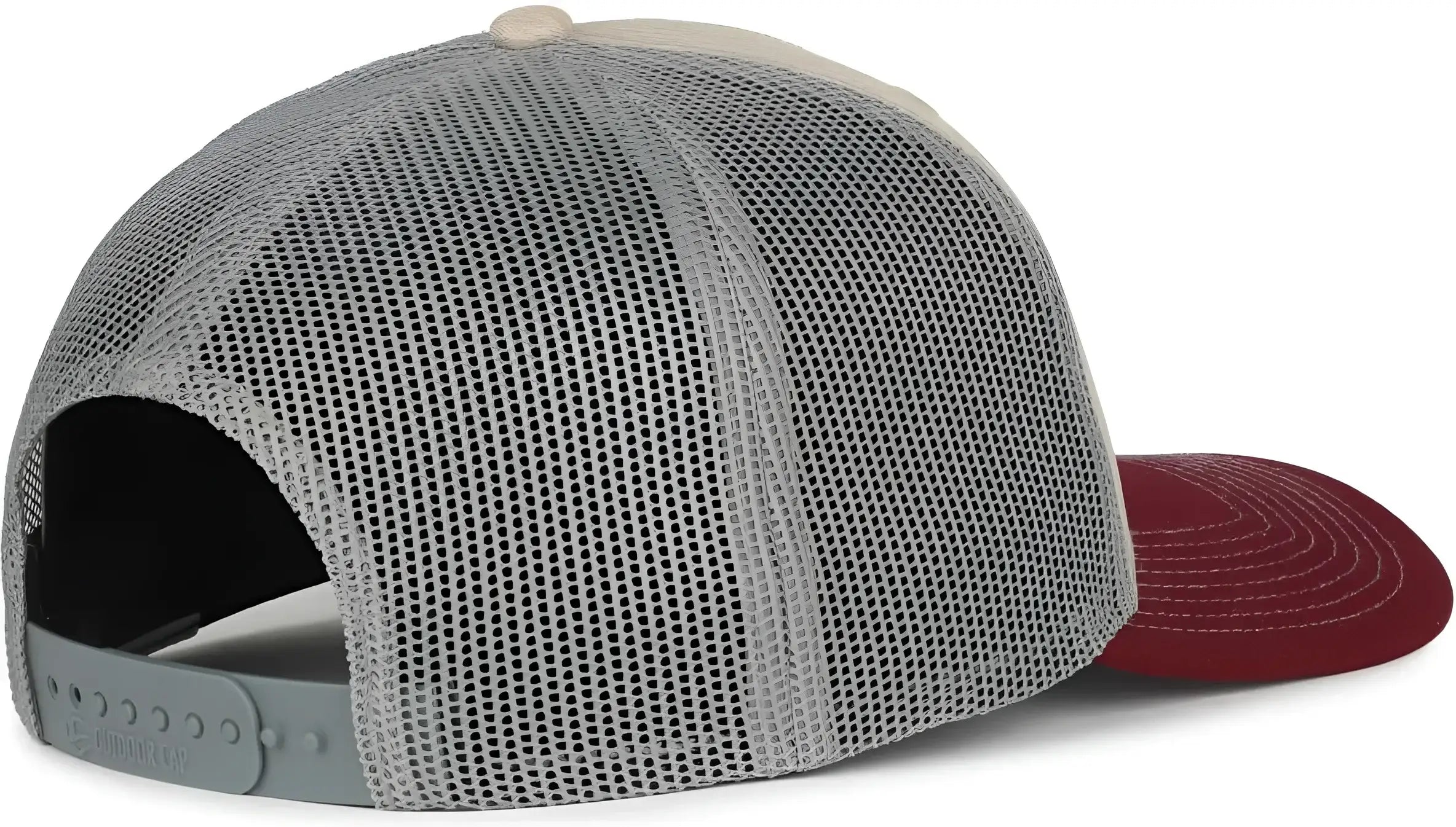 OC Sports OC771 Adjustable Mesh Back Cap - Heathered Stone Gray Maroon - Maroon / OSFM