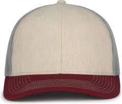 OC Sports OC771 Adjustable Mesh Back Cap - Heathered Stone Gray Maroon - Maroon / OSFM