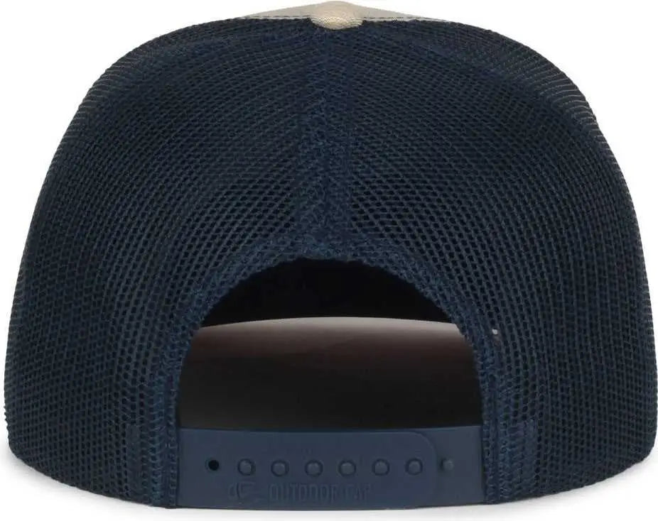 OC Sports OC771 Adjustable Mesh Back Cap - Heathered Stone Navy Rust - Rust / OSFM