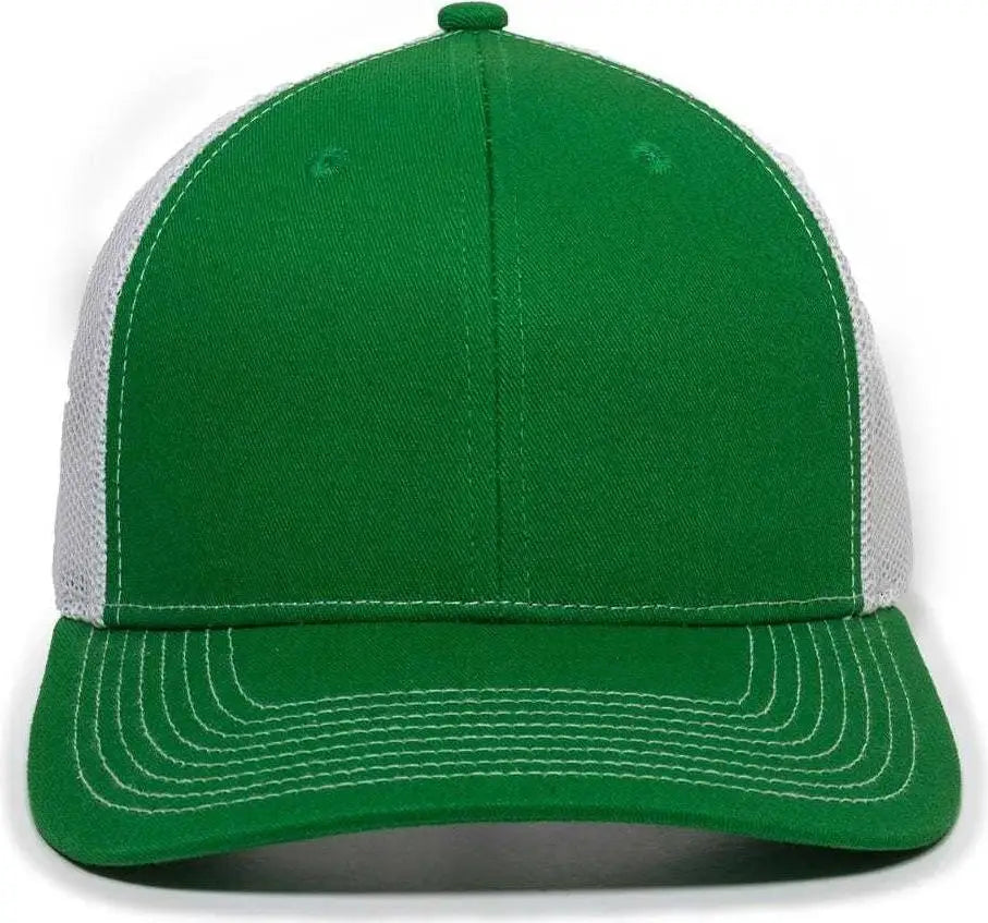 OC Sports OC771 Adjustable Mesh Back Cap - Kelly White - Kelly White / 6 7/8’’ - 7 1/2’’