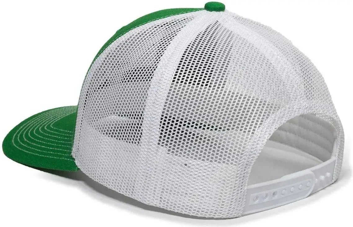 OC Sports OC771 Adjustable Mesh Back Cap - Kelly White - Kelly White / 6 7/8’’ - 7 1/2’’