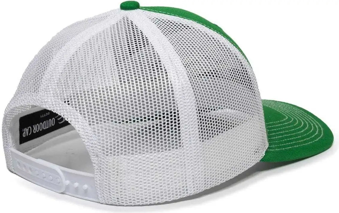 OC Sports OC771 Adjustable Mesh Back Cap - Kelly White - Kelly White / 6 7/8’’ - 7 1/2’’