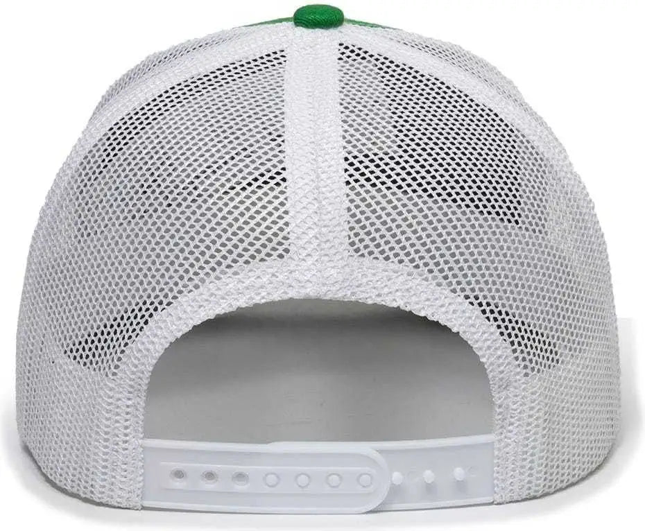 OC Sports OC771 Adjustable Mesh Back Cap - Kelly White - Kelly White / 6 7/8’’ - 7 1/2’’