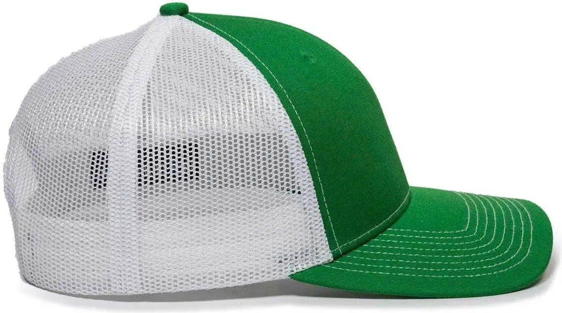 OC Sports OC771 Adjustable Mesh Back Cap - Kelly White - Kelly White / 6 7/8’’ - 7 1/2’’