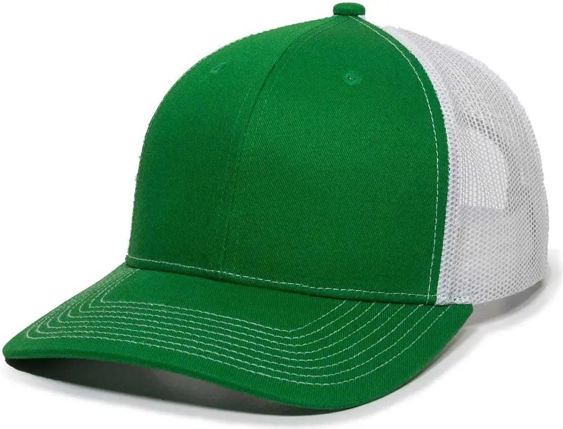 OC Sports OC771 Adjustable Mesh Back Cap - Kelly White - Kelly White / 6 7/8’’ - 7 1/2’’