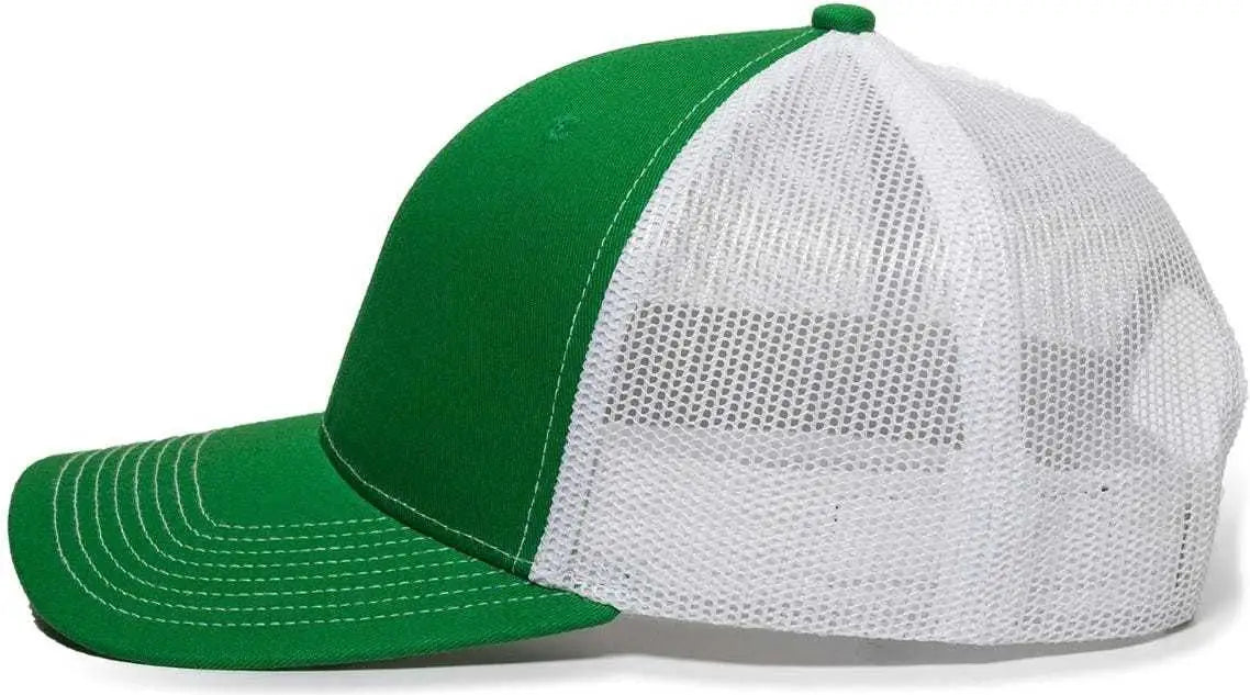 OC Sports OC771 Adjustable Mesh Back Cap - Kelly White - Kelly White / 6 7/8’’ - 7 1/2’’