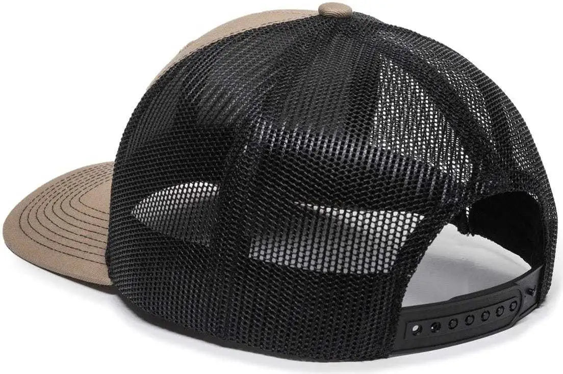 OC Sports OC771 Adjustable Mesh Back Cap - Khaki Black - Khaki Black / 6 7/8’’ - 7 1/2’’