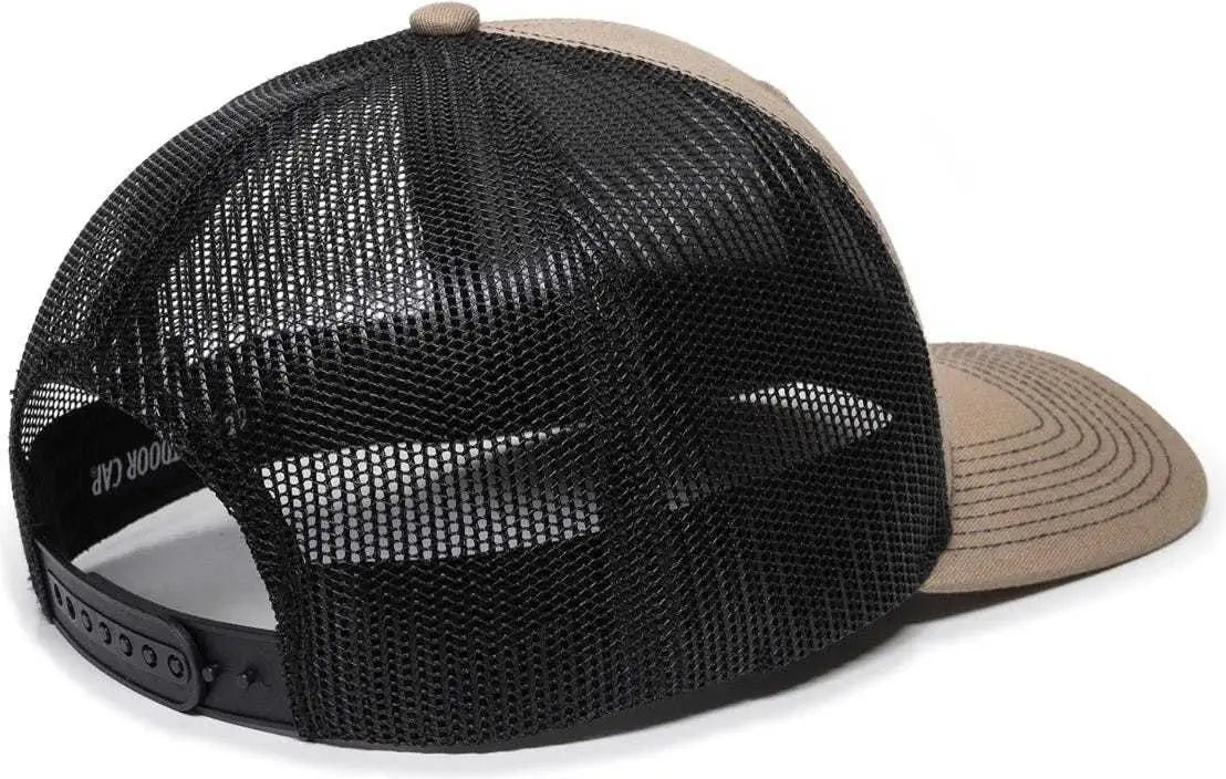 OC Sports OC771 Adjustable Mesh Back Cap - Khaki Black - Khaki Black / 6 7/8’’ - 7 1/2’’