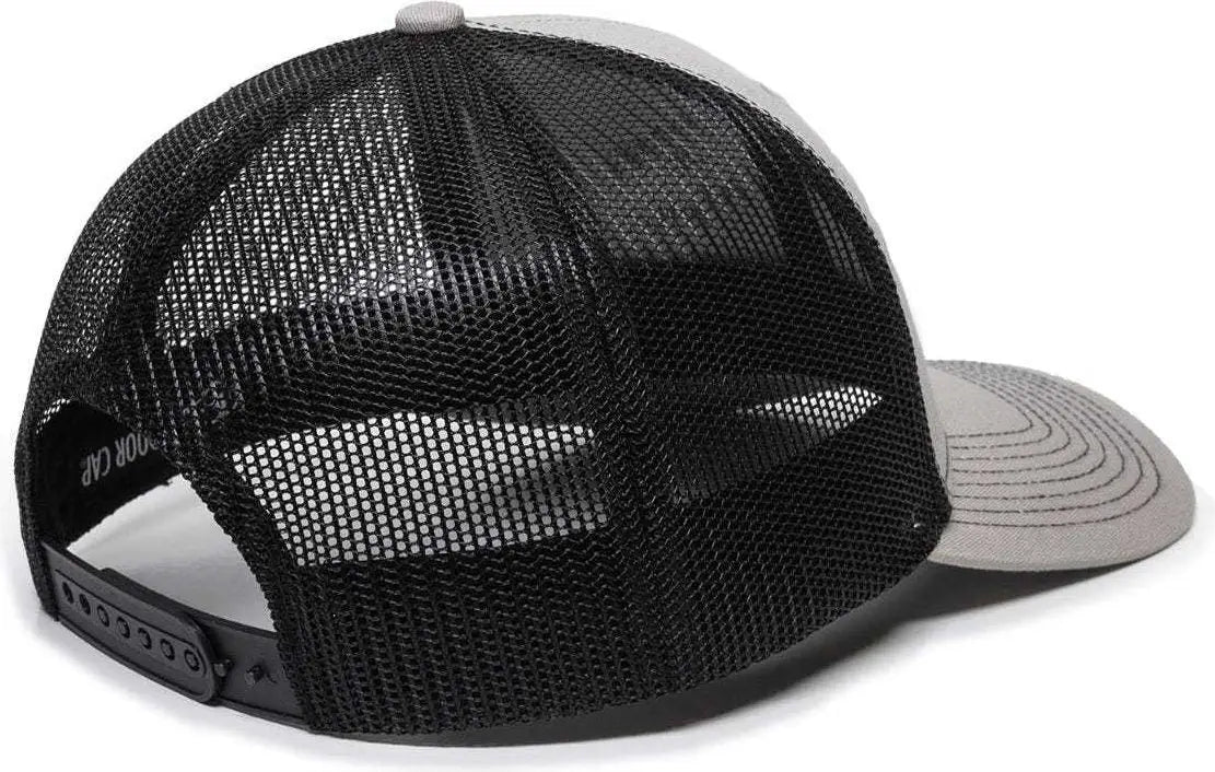 OC Sports OC771 Adjustable Mesh Back Cap - Light Gray Black - Light Gray Black / 6 7/8’’ - 7 1/2’’