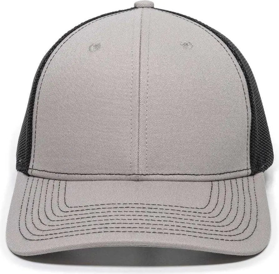 OC Sports OC771 Adjustable Mesh Back Cap - Light Gray Black - Light Gray Black / 6 7/8’’ - 7 1/2’’