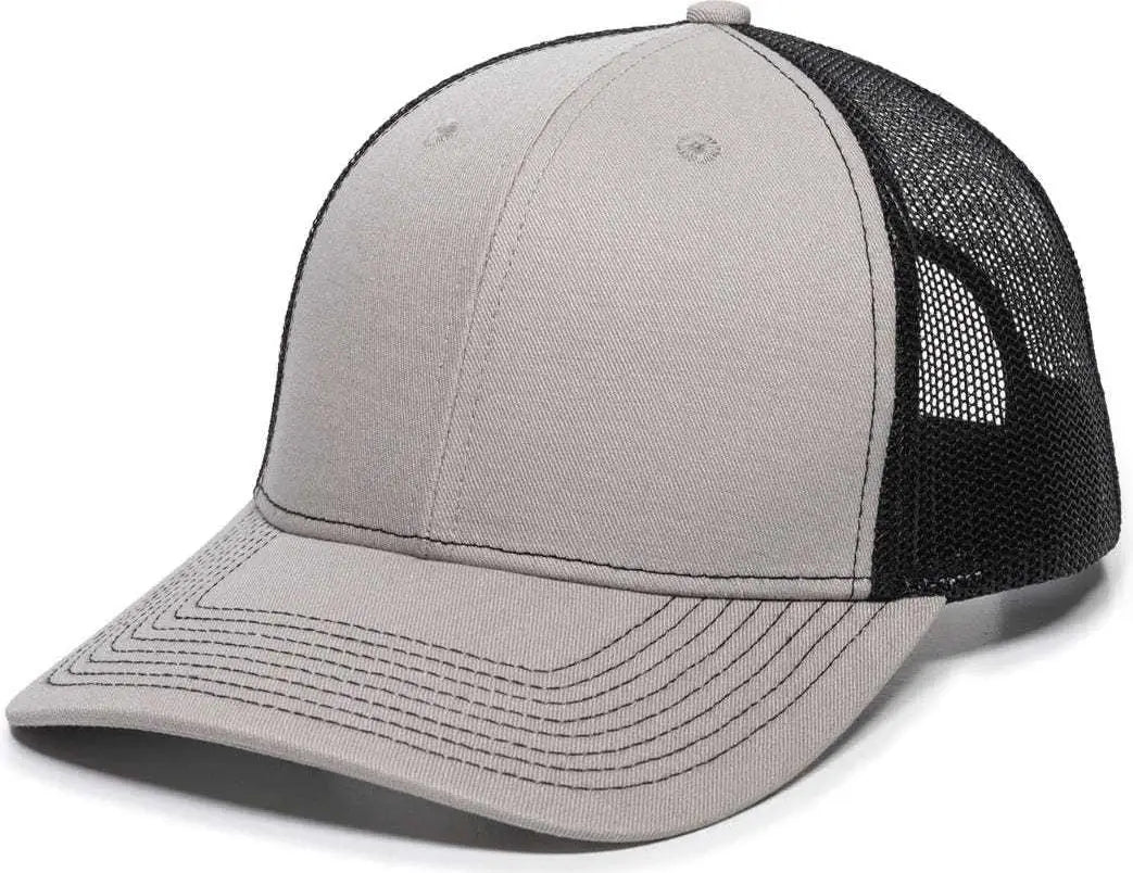 OC Sports OC771 Adjustable Mesh Back Cap - Light Gray Black - Light Gray Black / 6 7/8’’ - 7 1/2’’