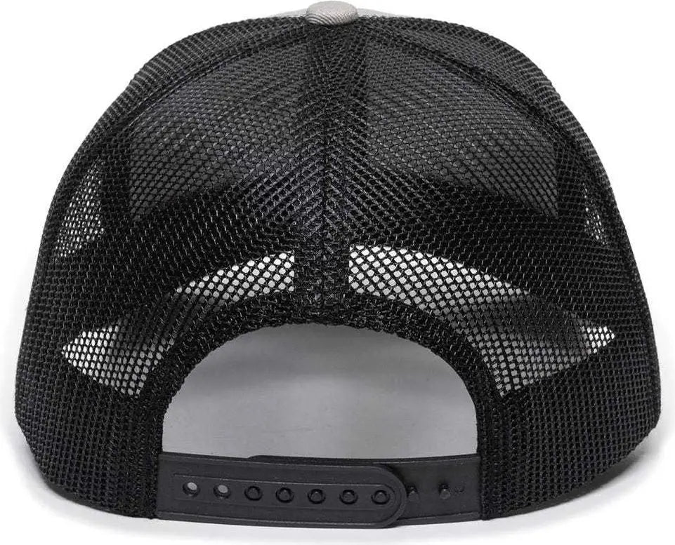 OC Sports OC771 Adjustable Mesh Back Cap - Light Gray Black - Light Gray Black / 6 7/8’’ - 7 1/2’’